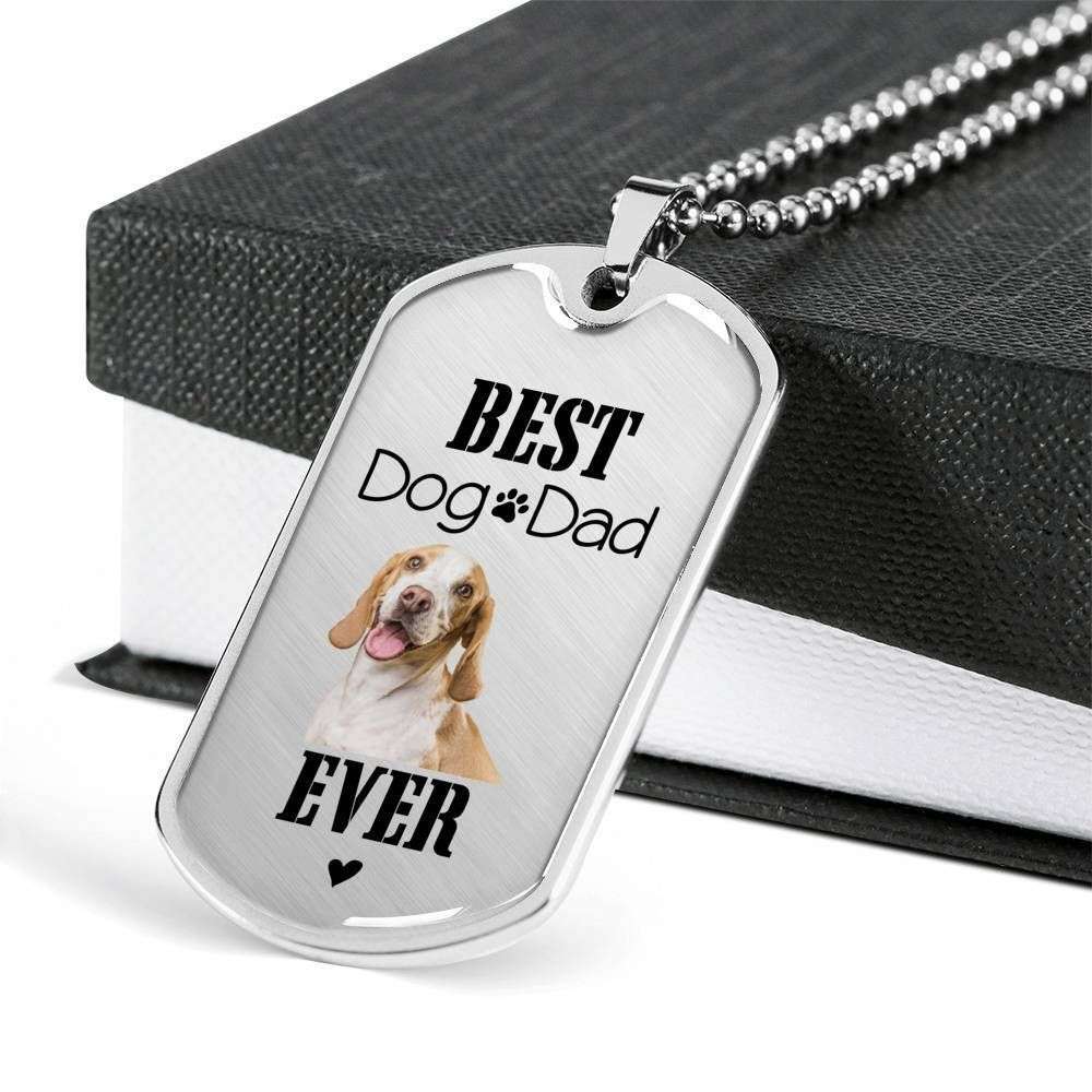 Dog Dad Dog Tag Custom Picture, Best Dog Dad Ever Dog Tag Necklace Gift For Dad Father's Day Rakva
