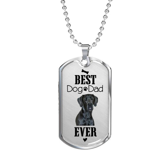 Dog Dad Dog Tag Custom Picture, Best Dog Dad Ever Dog Tag Necklace Gift For Daddy Father's Day Rakva