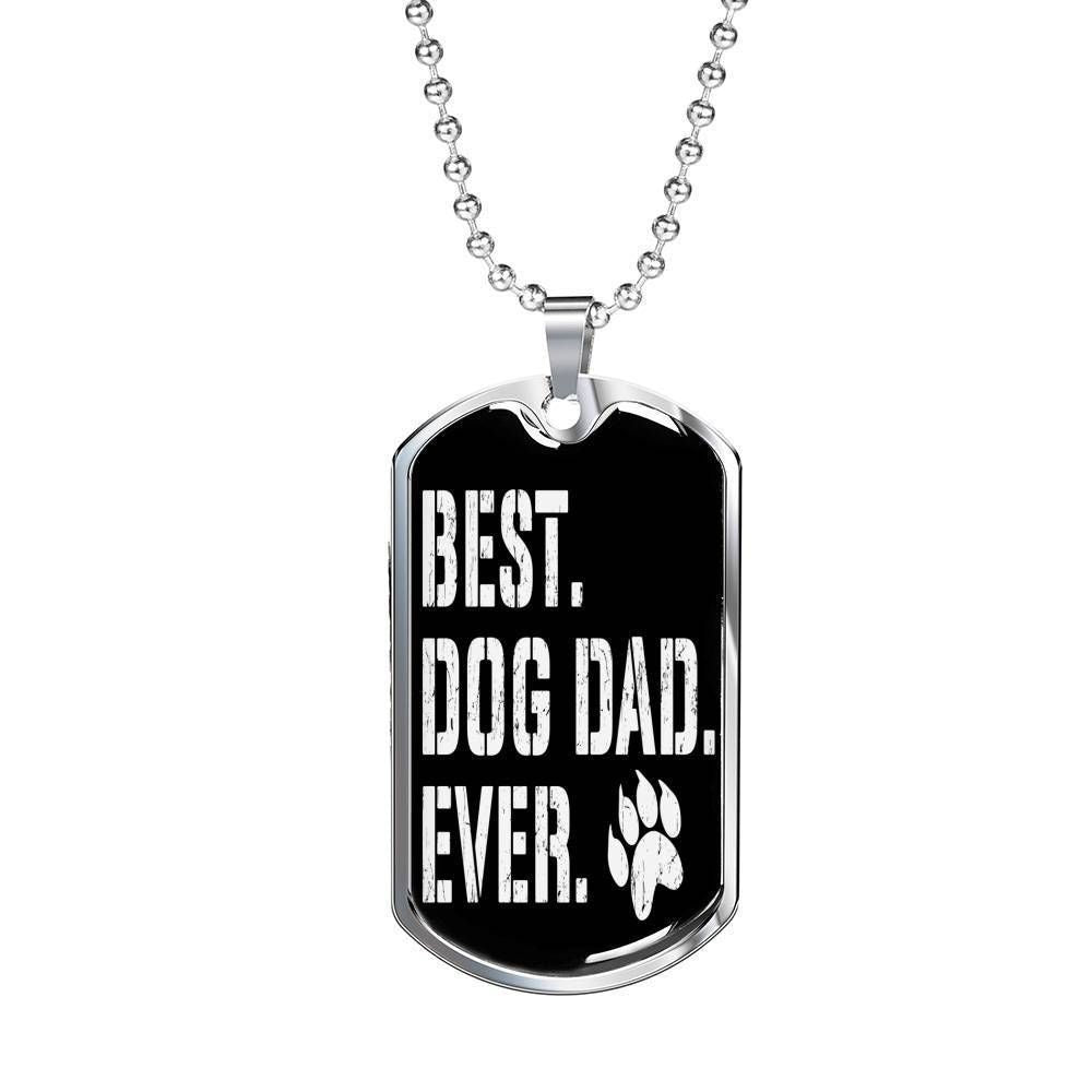 Dog Dad Dog Tag Custom Picture, Best Dog Dad Ever Dog Tag Necklace Gift For Daddy Father's Day Rakva