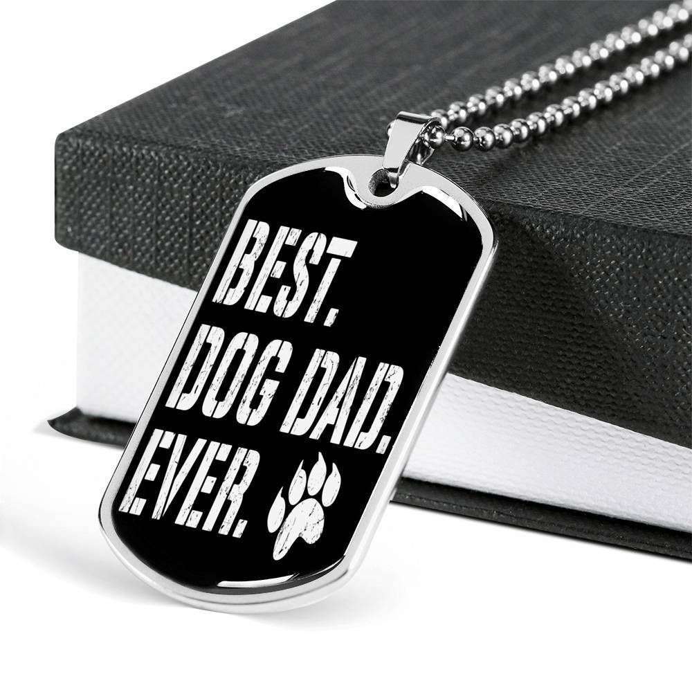 Dog Dad Dog Tag Custom Picture, Best Dog Dad Ever Dog Tag Necklace Gift For Daddy Father's Day Rakva