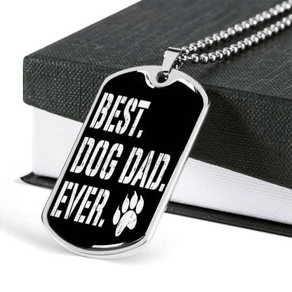 Dog Dad Dog Tag Custom Picture, Best Dog Dad Ever Dog Tag Necklace Gift For Daddy Father's Day Rakva