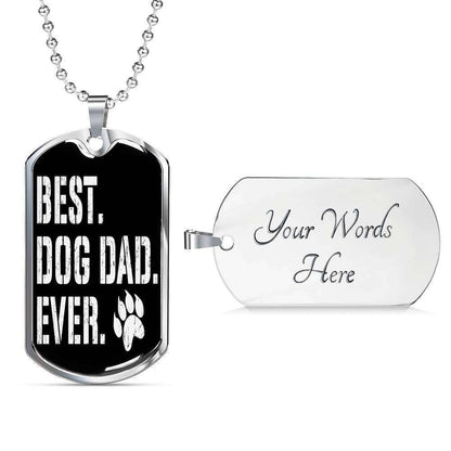 Dog Dad Dog Tag Custom Picture, Best Dog Dad Ever Dog Tag Necklace Gift For Daddy Father's Day Rakva