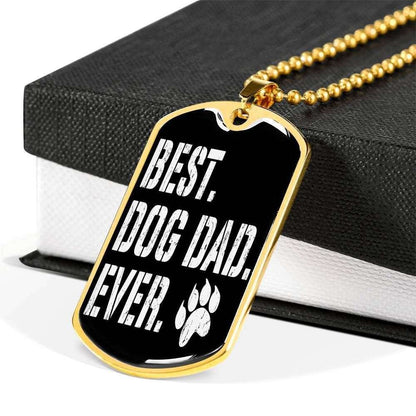Dog Dad Dog Tag Custom Picture, Best Dog Dad Ever Dog Tag Necklace Gift For Daddy Father's Day Rakva
