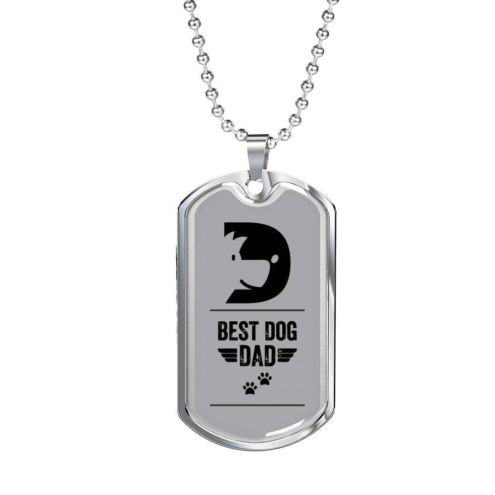 Dog Dad Dog Tag Custom Picture, Best Dog Dad Necklace For Dad Who Loves Dog Father's Day Rakva