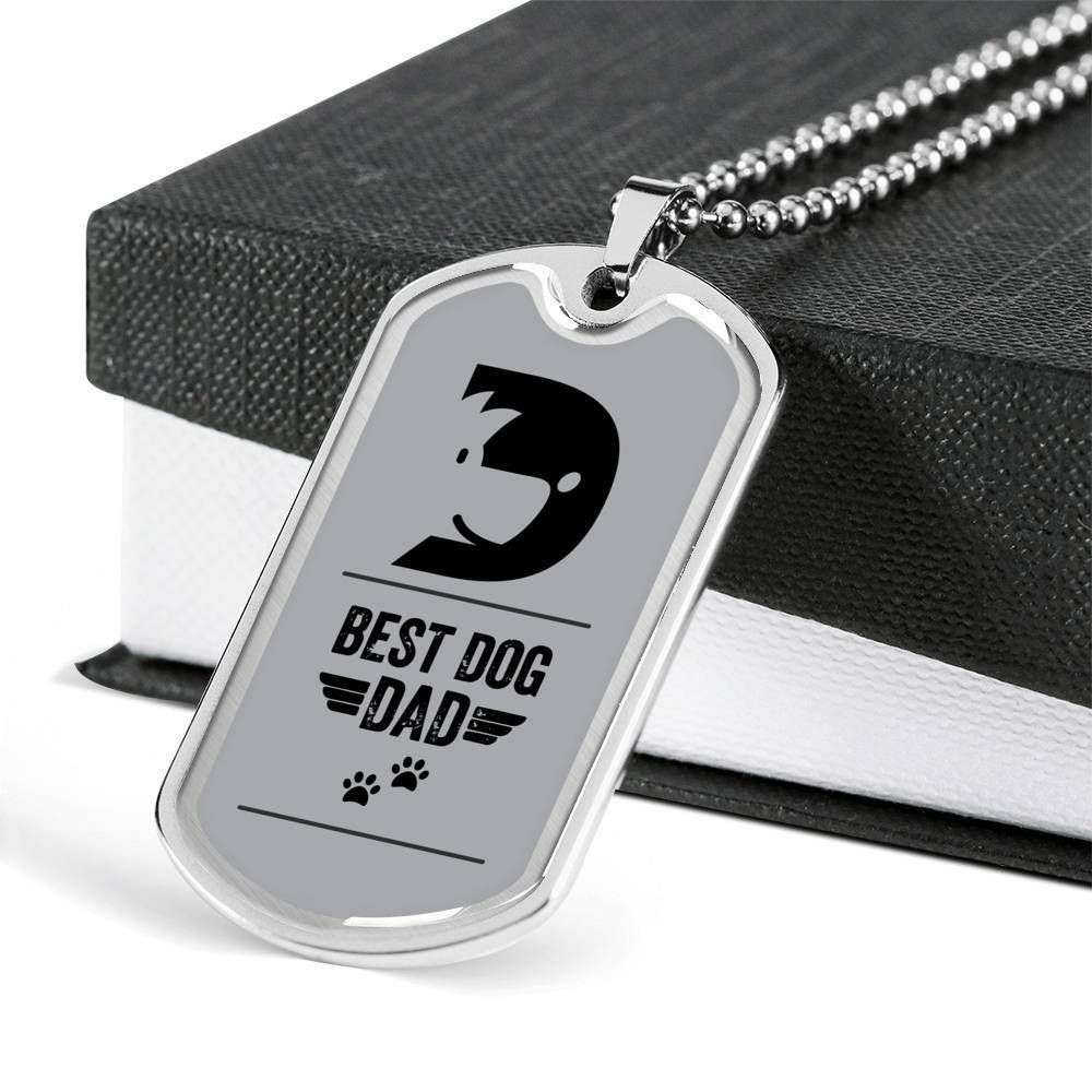 Dog Dad Dog Tag Custom Picture, Best Dog Dad Necklace For Dad Who Loves Dog Father's Day Rakva