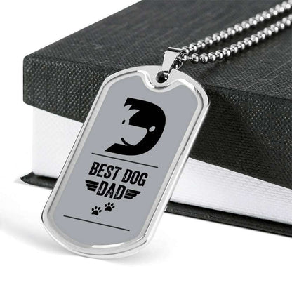 Dog Dad Dog Tag Custom Picture, Best Dog Dad Necklace For Dad Who Loves Dog Father's Day Rakva