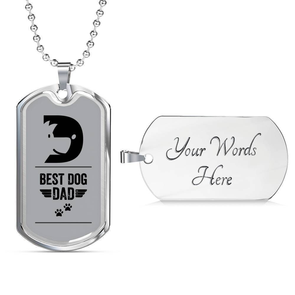 Dog Dad Dog Tag Custom Picture, Best Dog Dad Necklace For Dad Who Loves Dog Father's Day Rakva