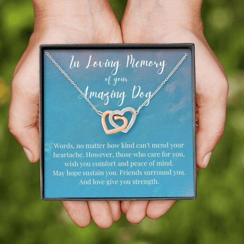 Dog Memorial Necklace Gifts, Loss Of Dog Gift In Memory Of Dog Remembrance Necklace Rakva