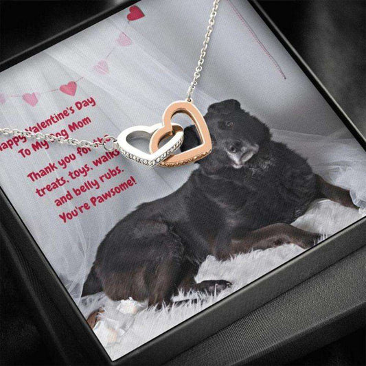 Dog Mom Necklace, Gift Necklace Message Card “ To My Black Labrador Retriever Senior Dog Mix Dog Mom Happy Valentine’S Day Rakva