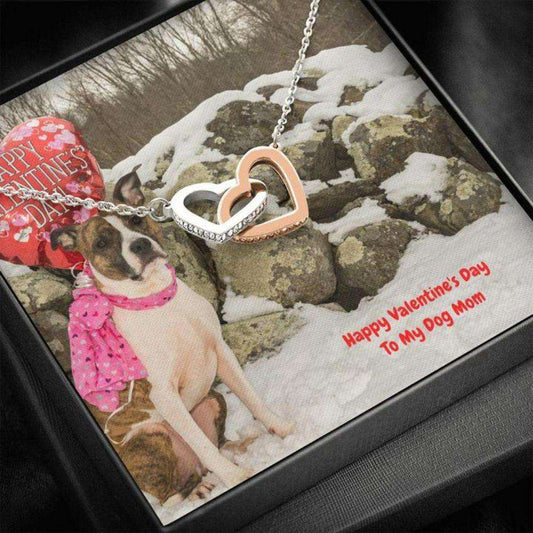 Dog Mom Necklace, Gift Necklace Message Card “ To My Bully Breed Dog Mom Happy Valentine’S Day Rakva