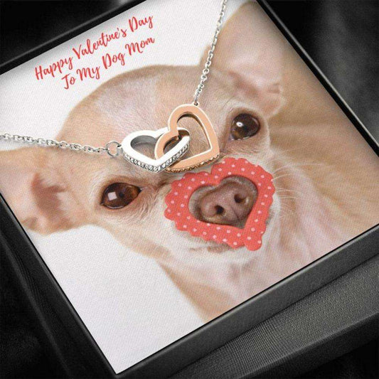 Dog Mom Necklace, Gift Necklace Message Card “ To My Chihuahua Heart Nose Dog Mom Happy Valentine’S Day Rakva