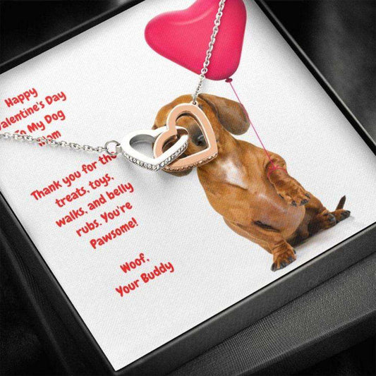 Dog Mom Necklace, Gift Necklace Message Card “ To My Doxie Dog Mom Happy Valentine’S Day Rakva