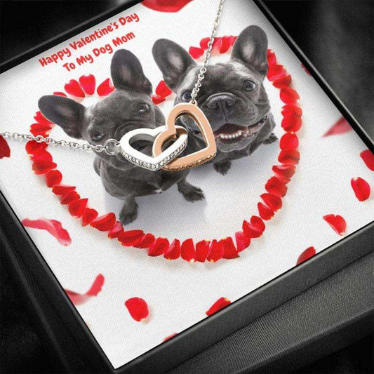 Dog Mom Necklace, Gift Necklace Message Card “ To My French Bull Dog Mom Frenchies Happy Valentine’S Day Rakva