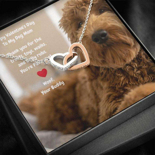 Dog Mom Necklace, Gift Necklace Message Card “ To My Goldendoodle Labradoodle Dog Mom Happy Valentine’S Day Rakva