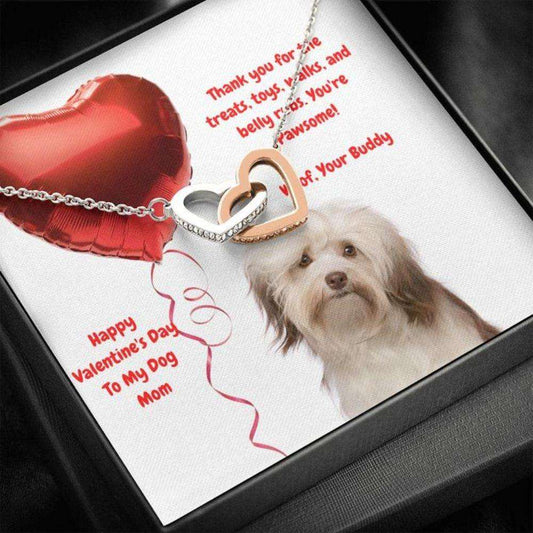 Dog Mom Necklace, Gift Necklace Message Card “ To My Havanese Dog Mom Happy Valentine’S Day Rakva