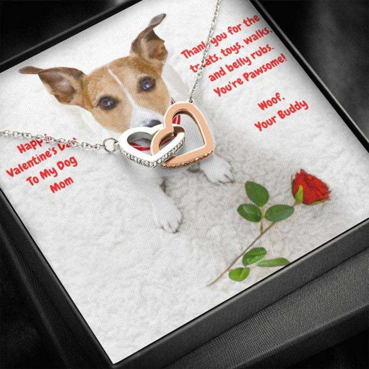 Dog Mom Necklace, Gift Necklace Message Card “ To My Jack Russell Terrier Dog Mom Happy Valentine’S Day Rakva