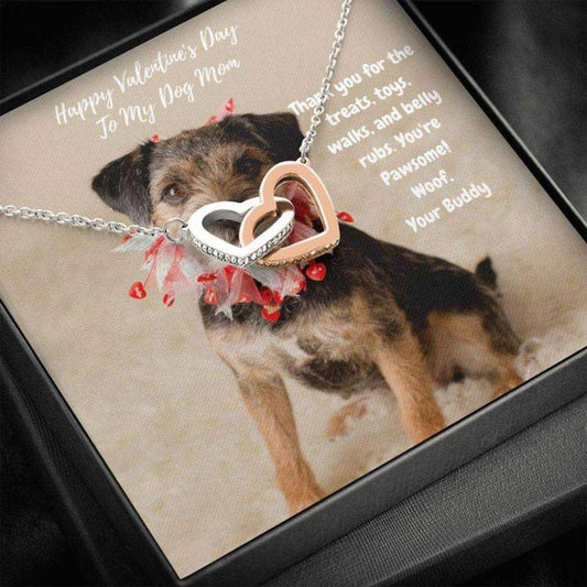 Dog Mom Necklace, Gift Necklace Message Card “ To My Terrier Dog Mom Happy Valentine’S Day Rakva