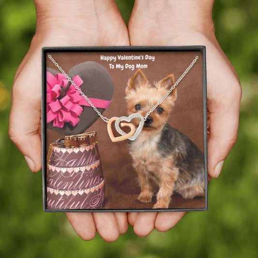 Dog Mom Necklace, Gift Necklace Message Card “ To My Yorkie Dog Mom Happy Valentine’S Day Rakva