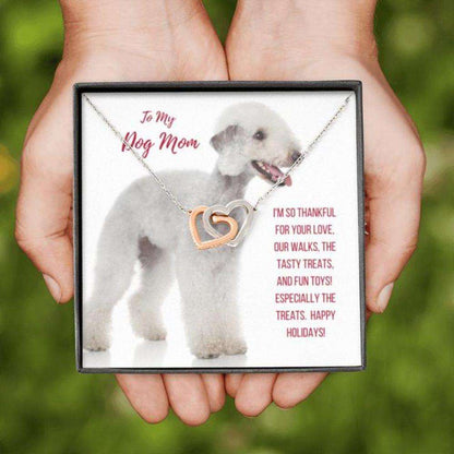 Dog Mom Necklace, Gift Necklace With Message Card “ Bedlington Terrier Dog Mom Gifts for Mother (Mom) Rakva