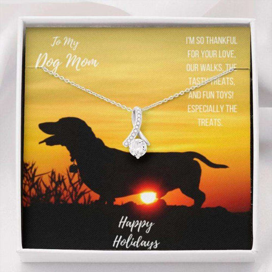 Dog Mom Necklace, Happy Holidays “ Dachshund Dog Mom The Inner Beauty Necklace Rakva