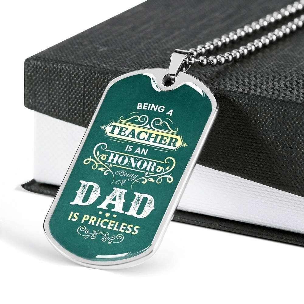 Dog Tag Custom Picture “ Being A Teacher Is An Honor Dad Necklace For Men Rakva