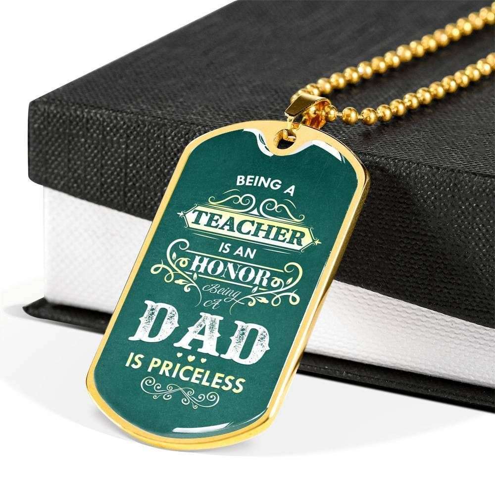 Dog Tag Custom Picture “ Being A Teacher Is An Honor Dad Necklace For Men Rakva
