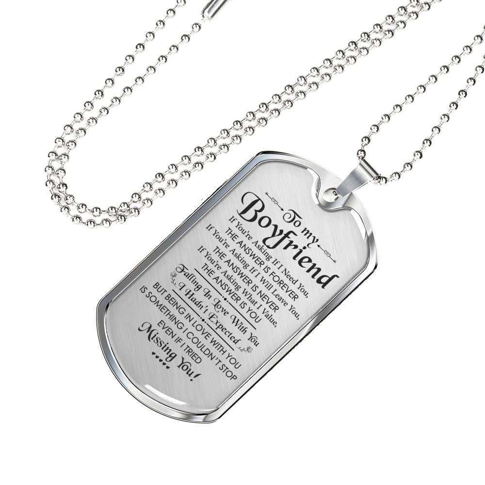 Dog Tag Custom Picture “ Being With You I Couldn’T Stop Even If I Tried Dog Tag Necklace Gift For Him Gifts For Friend Rakva
