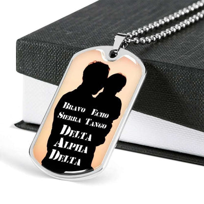 Dog Tag Custom Picture “ Bravo Echo Sierra Delta Alpha Delta Dog Tag Necklace Gift For Men Rakva