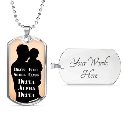 Dog Tag Custom Picture “ Bravo Echo Sierra Delta Alpha Delta Dog Tag Necklace Gift For Men Rakva