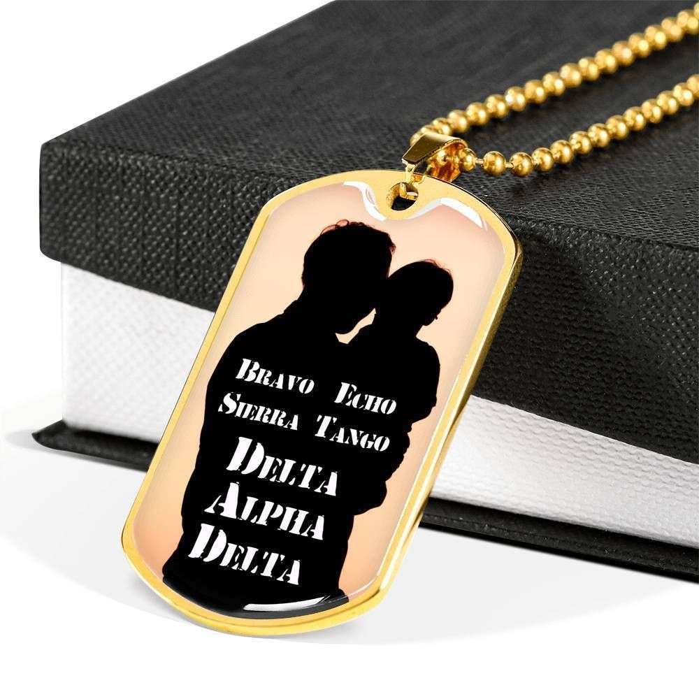 Dog Tag Custom Picture “ Bravo Echo Sierra Delta Alpha Delta Dog Tag Necklace Gift For Men Rakva