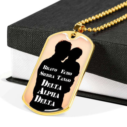 Dog Tag Custom Picture “ Bravo Echo Sierra Delta Alpha Delta Dog Tag Necklace Gift For Men Rakva
