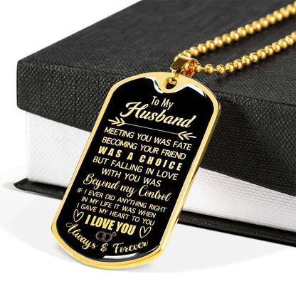 Dog Tag Custom Picture Falling In Love With You Beyond My Control Necklace Gift For Him Rakva