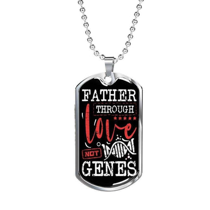 Dog Tag Custom Picture Father Through Love Not Genes Dog Tag Necklace Gift For Men Rakva