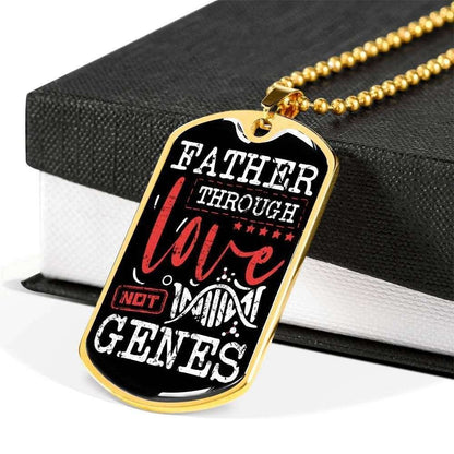 Dog Tag Custom Picture Father Through Love Not Genes Dog Tag Necklace Gift For Men Rakva