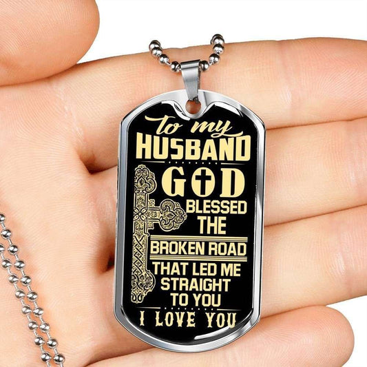 Dog Tag Custom Picture God Blessed And Led Me Straight To You Dog Tag Necklace Gift For Him Rakva