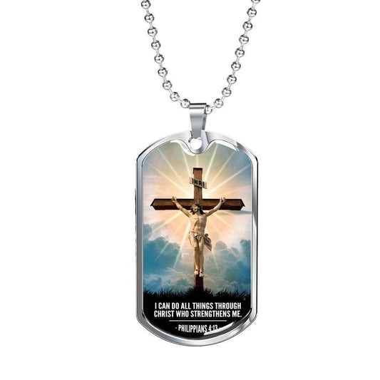 Dog Tag Custom Picture I Can Do All Things Through Christ Dog Tag Necklace Rakva