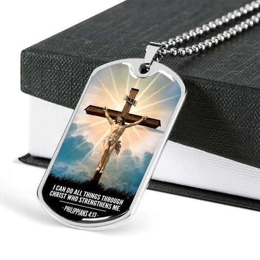 Dog Tag Custom Picture I Can Do All Things Through Christ Dog Tag Necklace Rakva