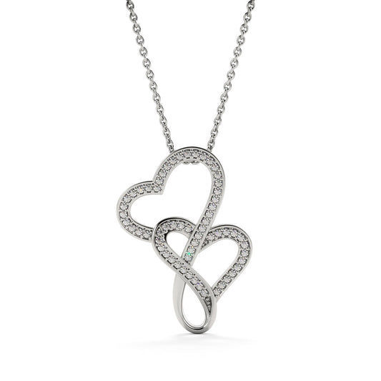 Doubly Cherished – Double Heart Style Necklace Set | 925 Sterling Silver Pendant by Rakva