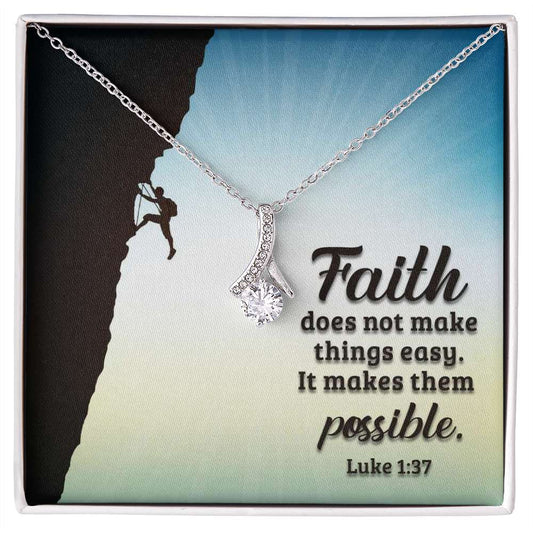 Faith dose not make thing easy Alluring - 925 Sterling Silver Necklace Rakva