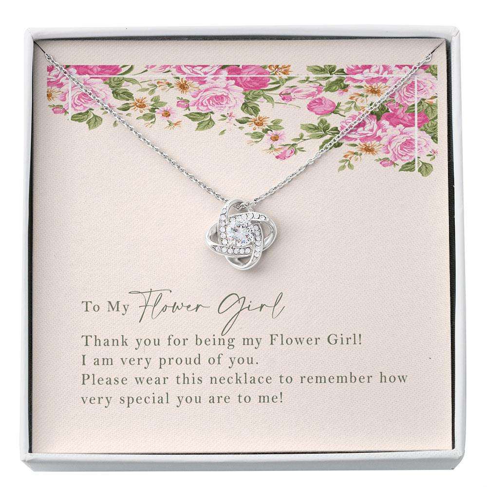 Flower Girl Necklace Gift From Bride, Bridesmaid Jewelry, Flower Girl Proposal Roses Custom Necklace Rakva