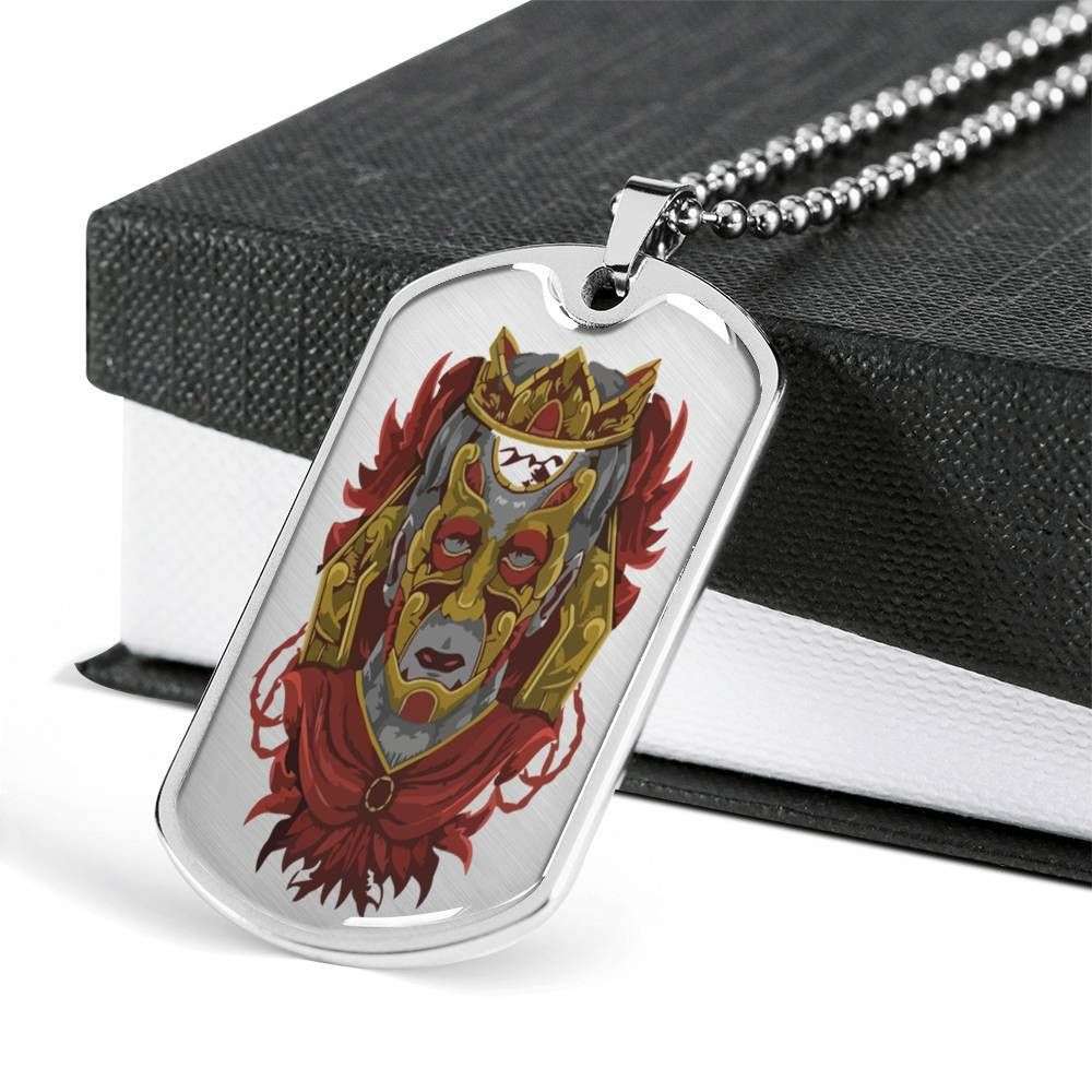 Friend Dog Tag, Custom A King Honor Dog Tag Military Chain Necklace Gift For Men Dog Tag Rakva