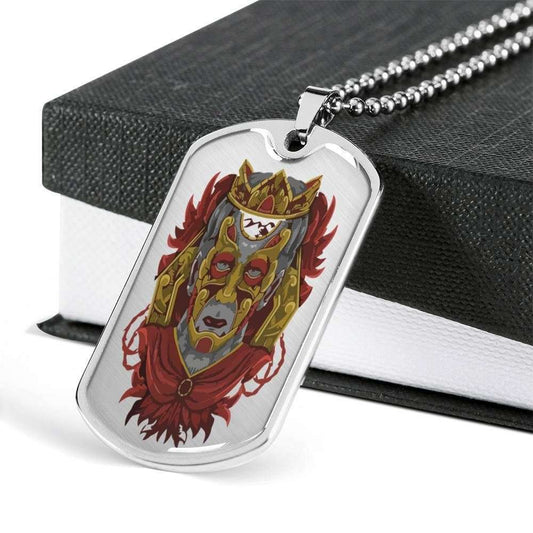 Friend Dog Tag, Custom Picture A King Honor Dog Tag Military Chain Necklace Gift For Men Dog Tag Rakva