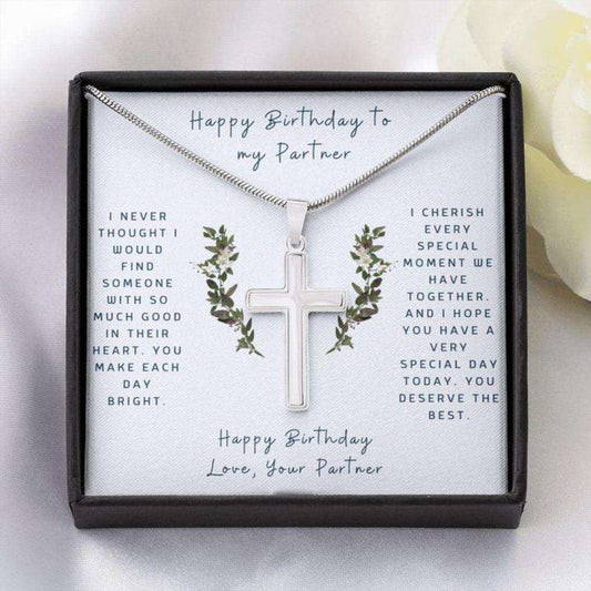 Friend Necklace, Cross Necklace To Partner “ Faithful Cross Necklace “ Gift Necklace Message Card Friendship Day Rakva