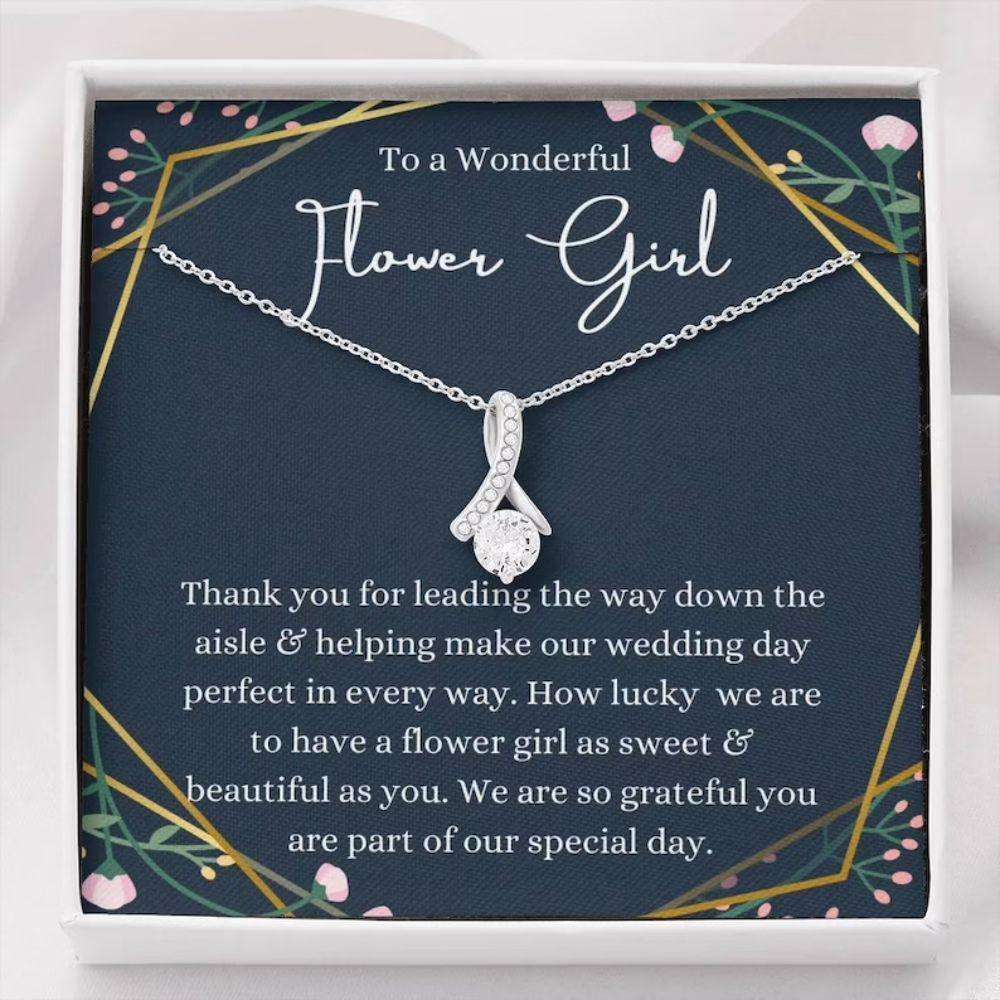 Friend Necklace, Flower Girl Gift Necklace, Flower Girl Thank You Wedding Gift, Single Pearl Necklace Rakva