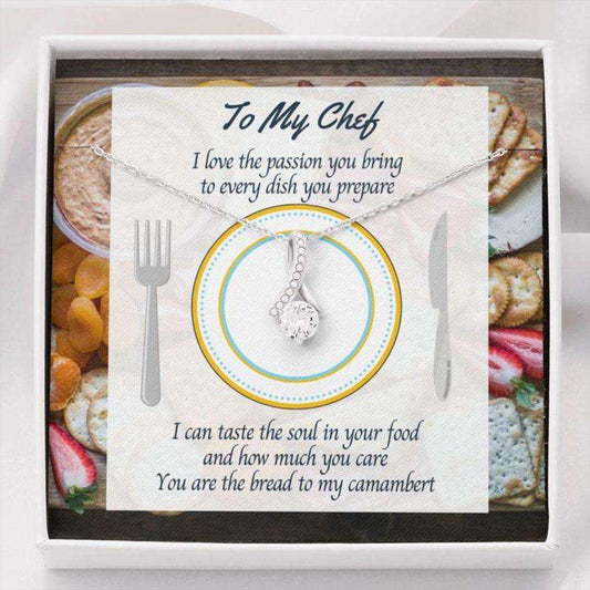 Friend Necklace, Gift Necklace Message Card “ To My Chef “ Foodie Or Cheese Lover Friendship Day Rakva