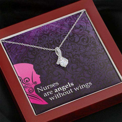 Friend Necklace, Gift Necklace With Message Card Nurses Are Angels Beauty Necklace Friendship Day Rakva