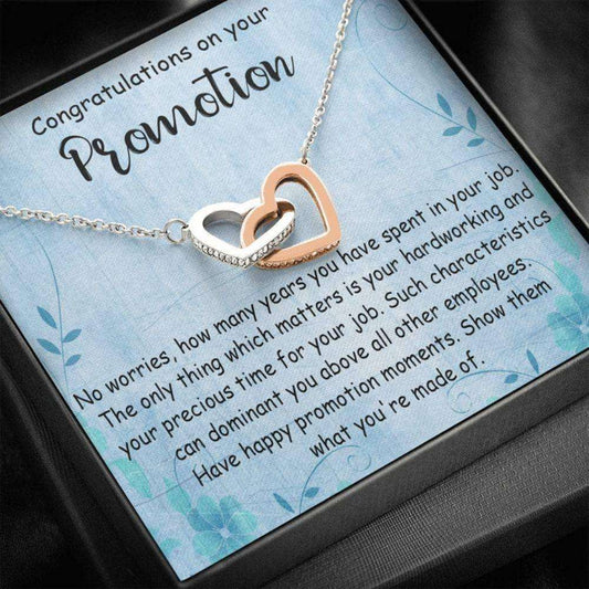 Friend Necklace, Promotion Gift For Women, Job Promotion Gift For Woman, Promotion Interlocking Heart Necklace, Necklace For Congratulations Gift Rakva