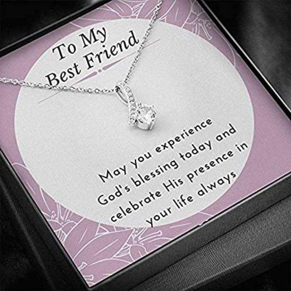 Friend Necklace, Sister Necklace, To My Best Friend Thank You Necklace “ May You Experience God’S Blessing Today And Celebrate Gifts For Friend Rakva