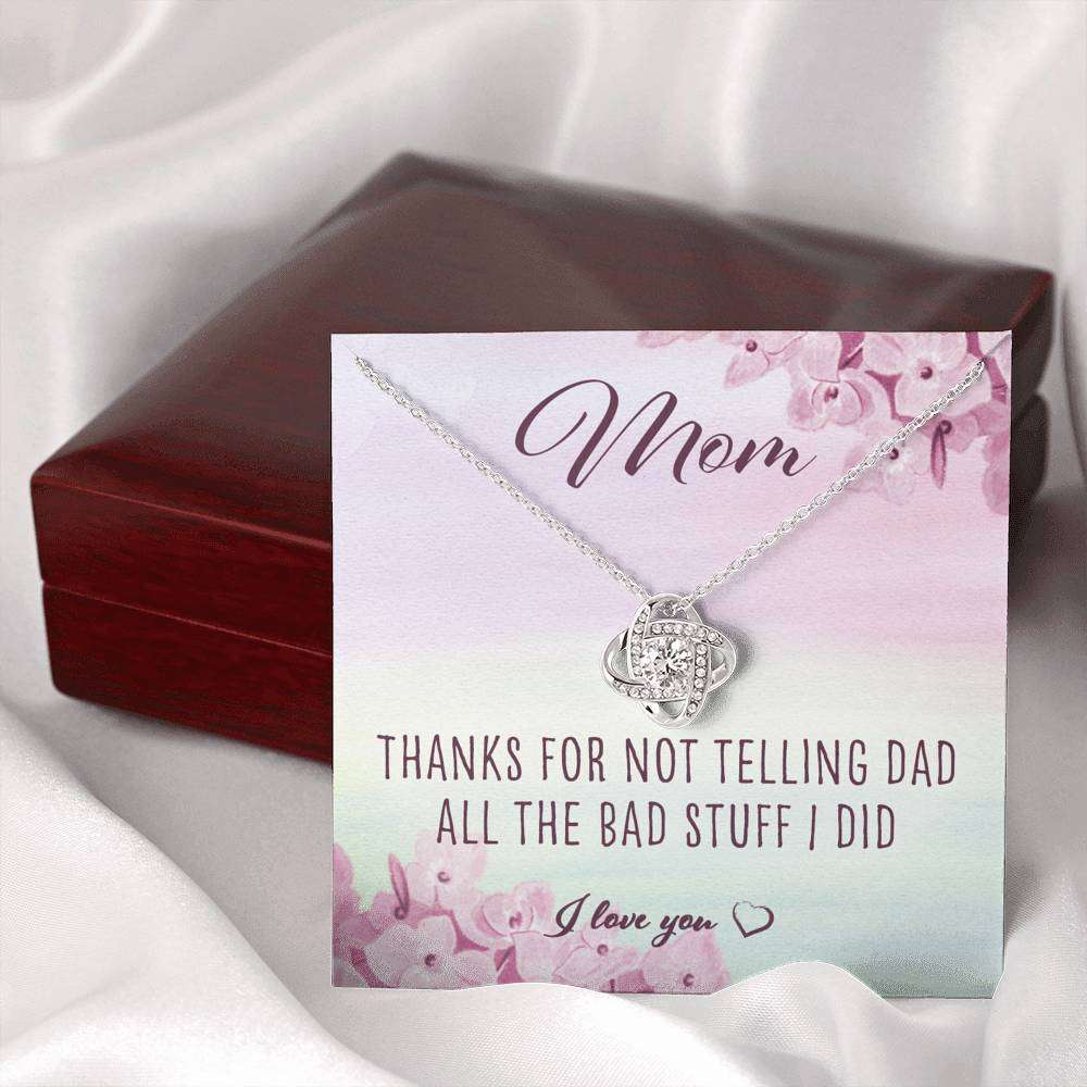 Friend Necklace, Thanks For Not Telling Dad All The Bad Stuff I Did “ Love Knot Necklace Friendship Day Rakva