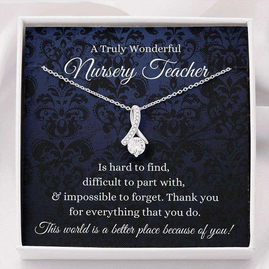 Friend Necklace, To A Truly Amazing Nursery Teacher Necklace “ Nursery Teacher Appreciation Gift Rakva